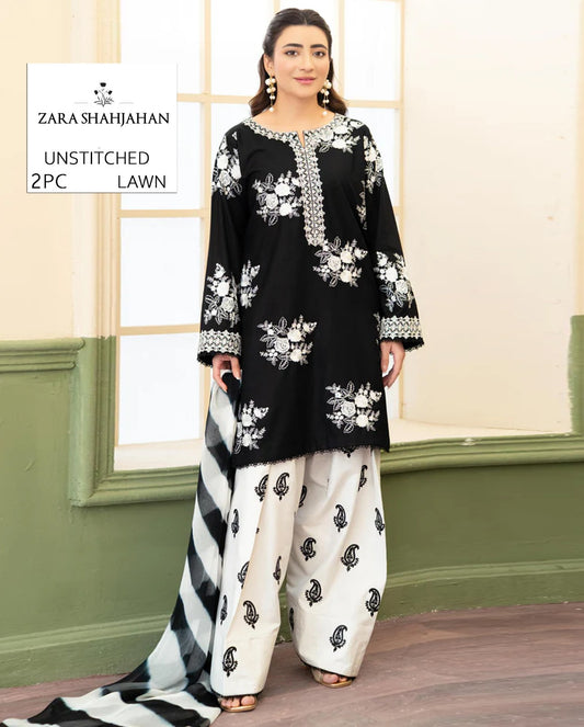 2Pc -  Unstitched EMB Lawn