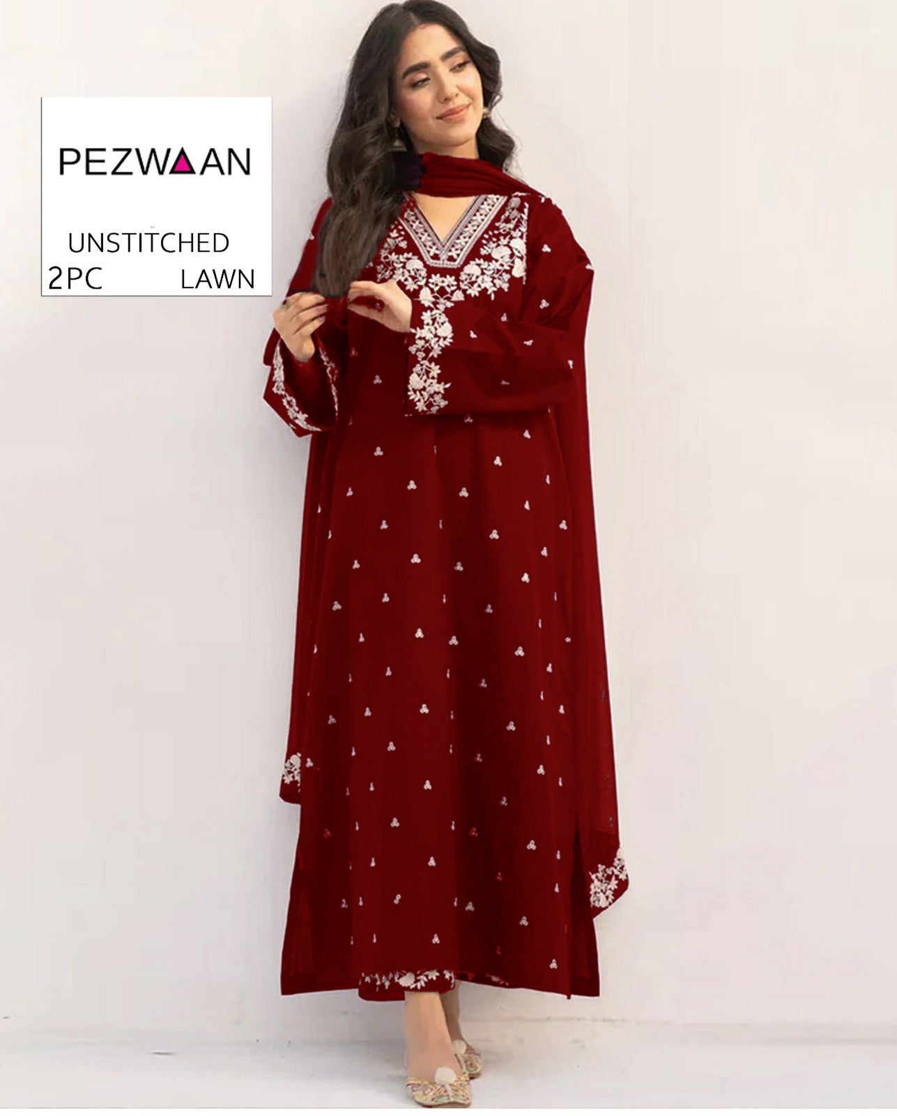 2Pc -  Unstitched EMB Lawn