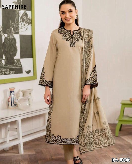 2Pc -  Unstitched EMB Lawn
