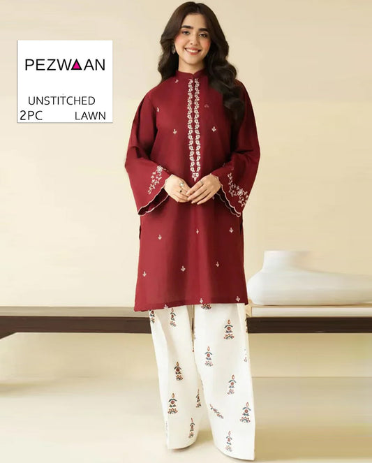 2Pc -  Unstitched EMB Lawn