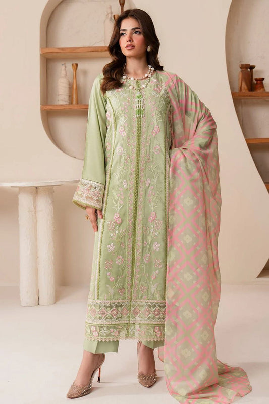 3Pc -  Unstitched EMB Lawn