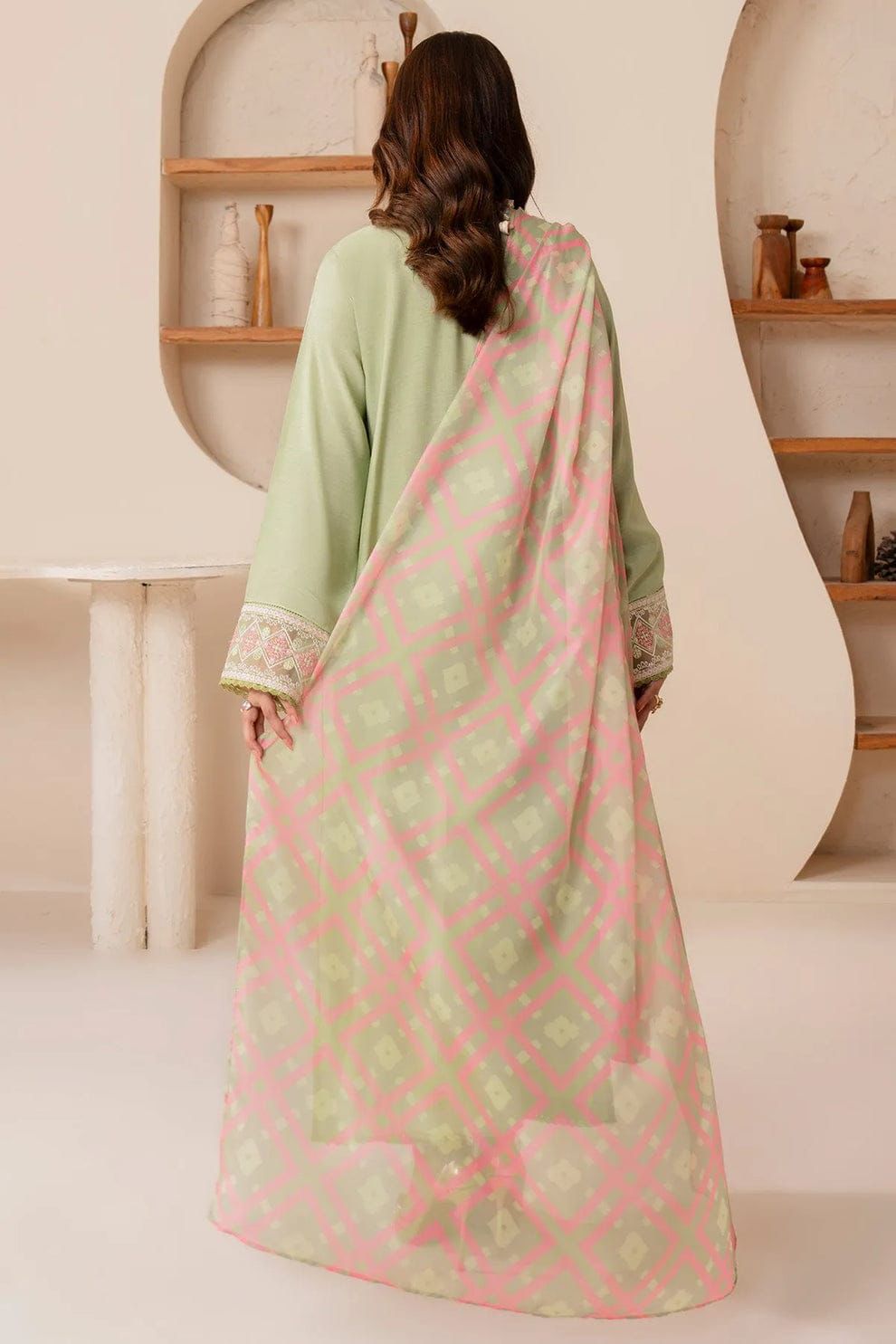 3Pc -  Unstitched EMB Lawn