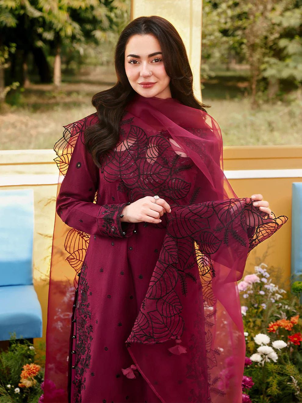 3Pc -  Unstitched EMB Lawn
