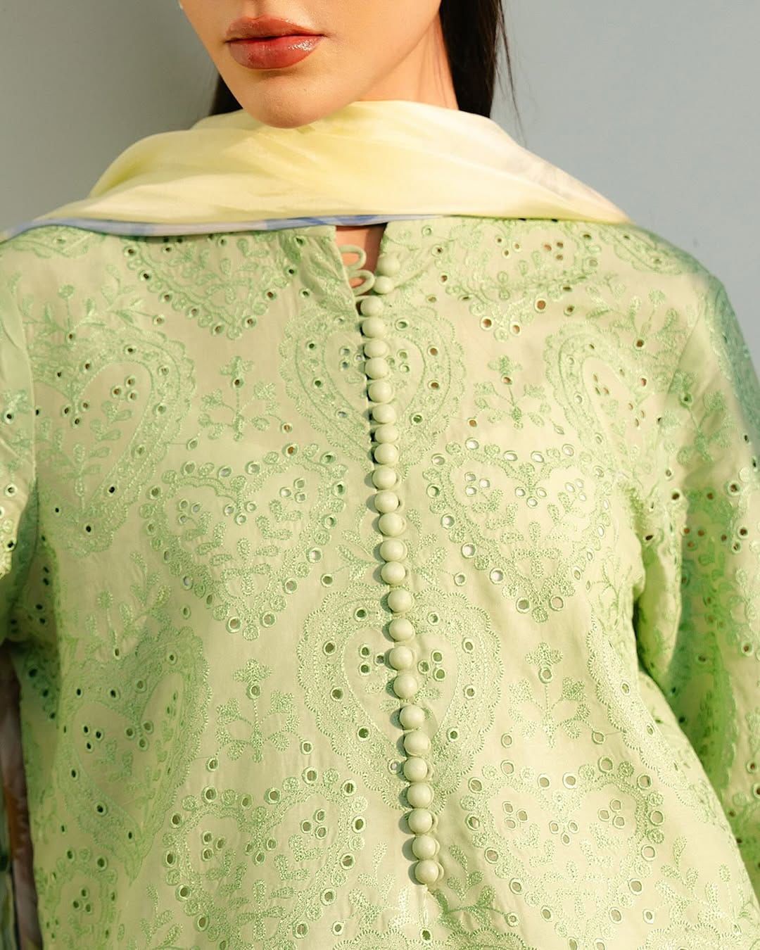3Pc -  Unstitched EMB Lawn