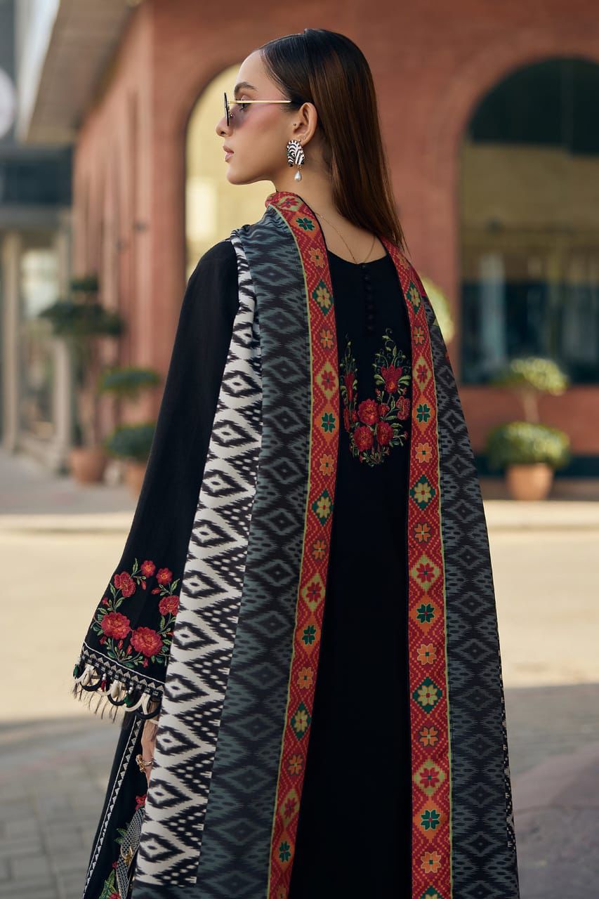3Pc -  Unstitched EMB Lawn