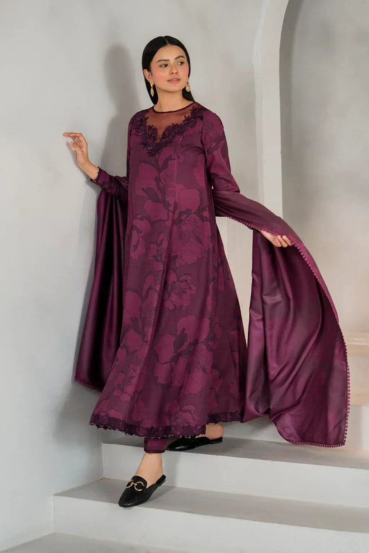 3Pc -  Unstitched EMB Lawn