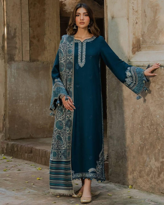 3Pc -  Unstitched EMB Lawn