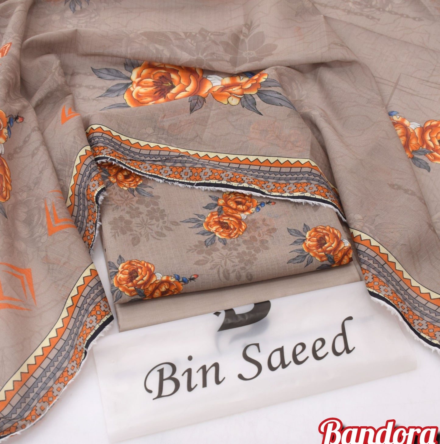 3Pc -  Unstitched Printed Lawn