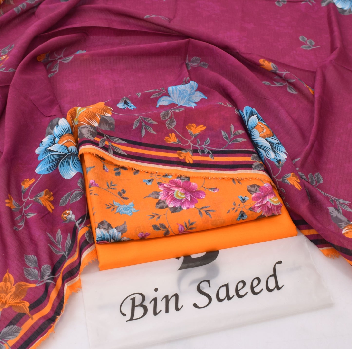 3Pc -  Unstitched Printed Lawn