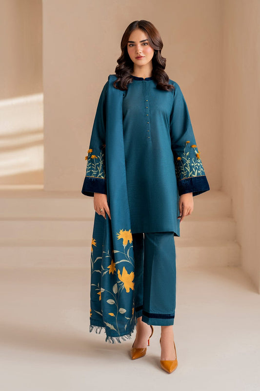 3Pc -  Unstitched Printed Lawn