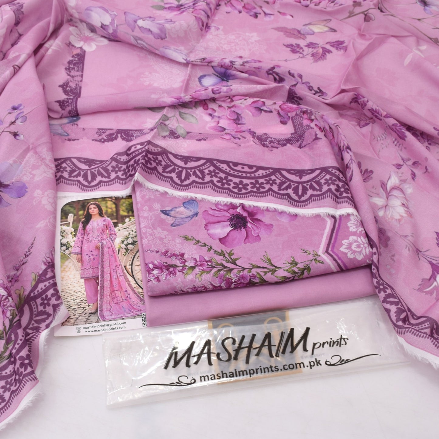 3Pc -  Unstitched Printed Lawn