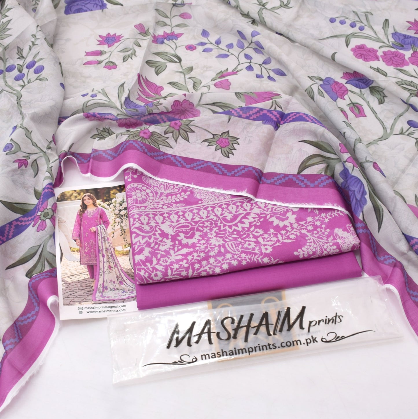 3Pc -  Unstitched Printed Lawn