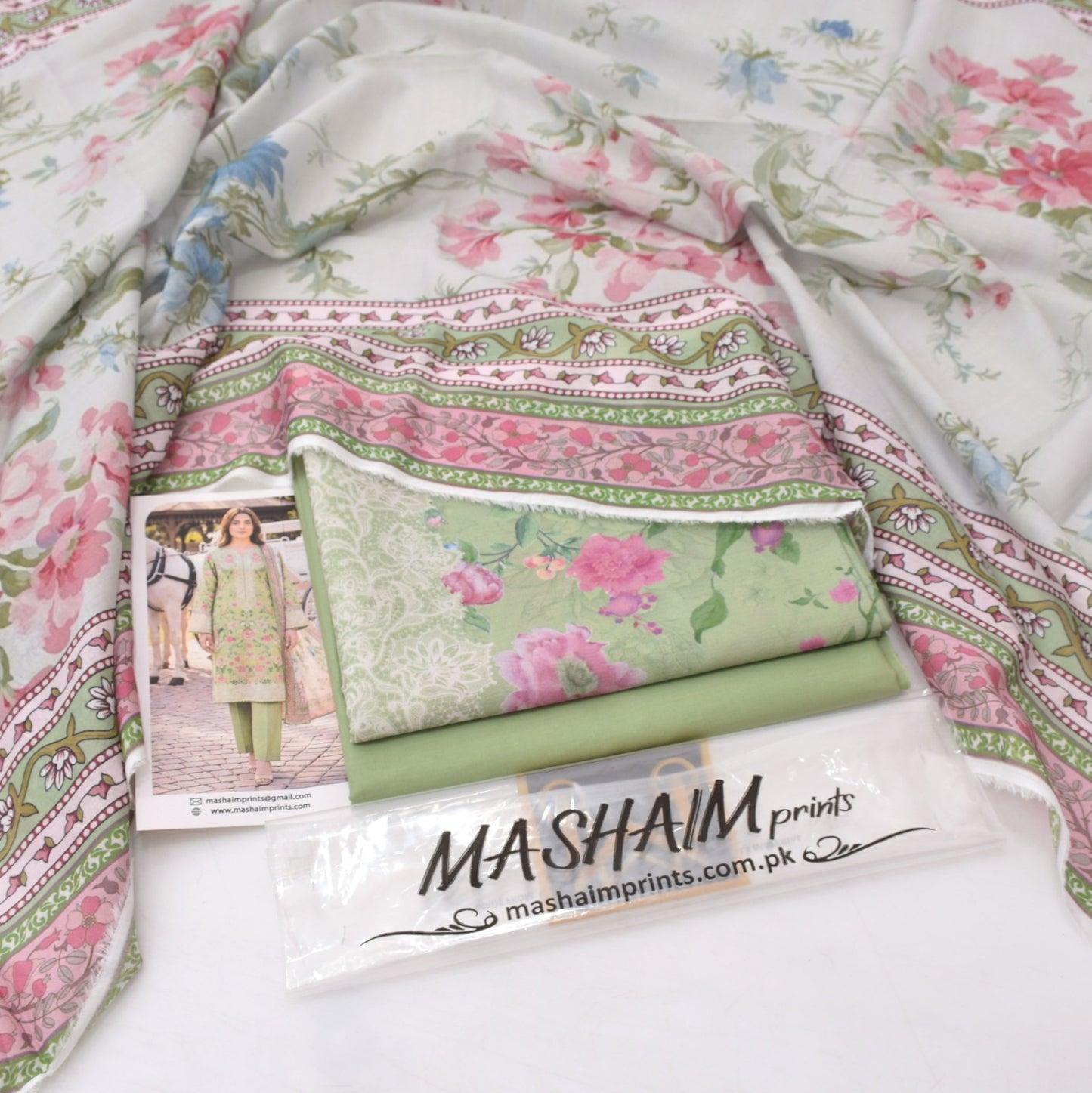 3Pc -  Unstitched Printed Lawn