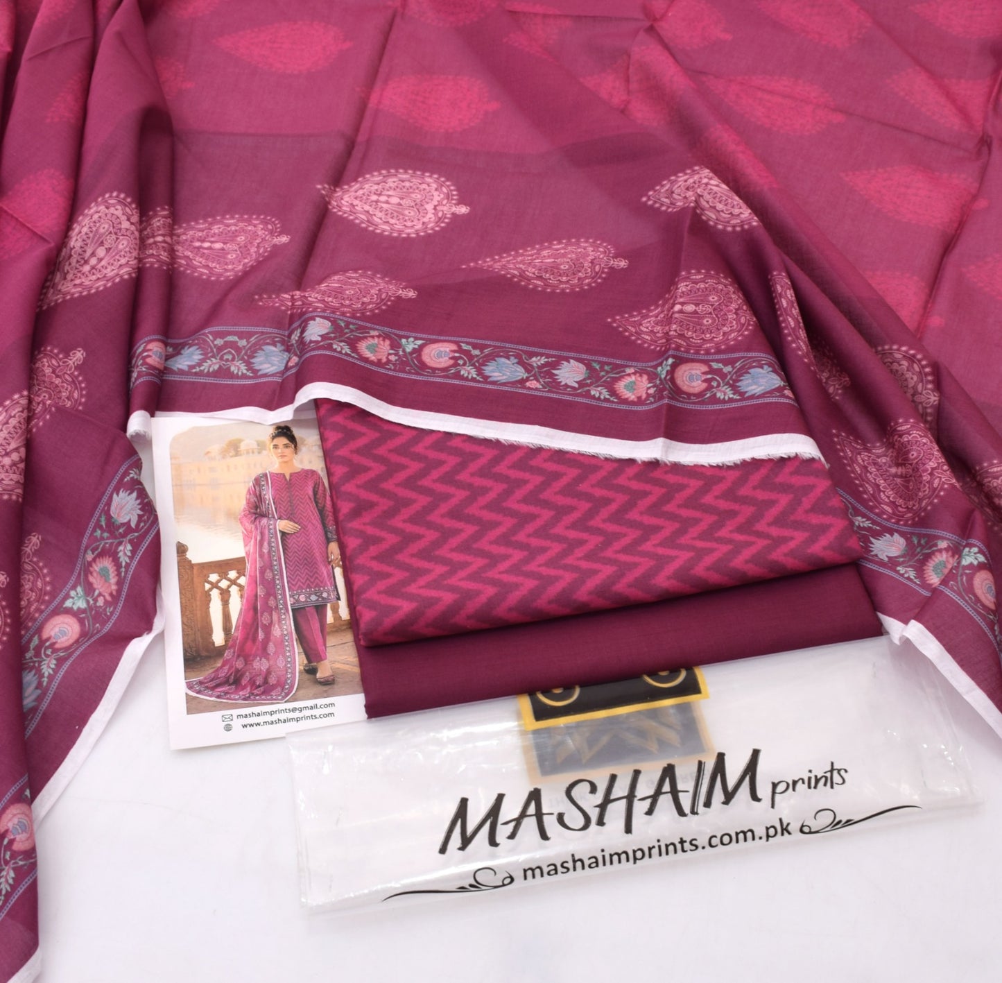 3Pc -  Unstitched Printed Lawn