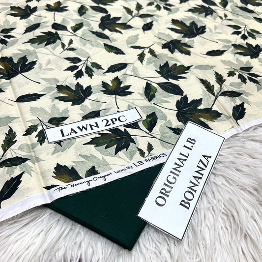 2Pc -  Unstitched Printed Lawn