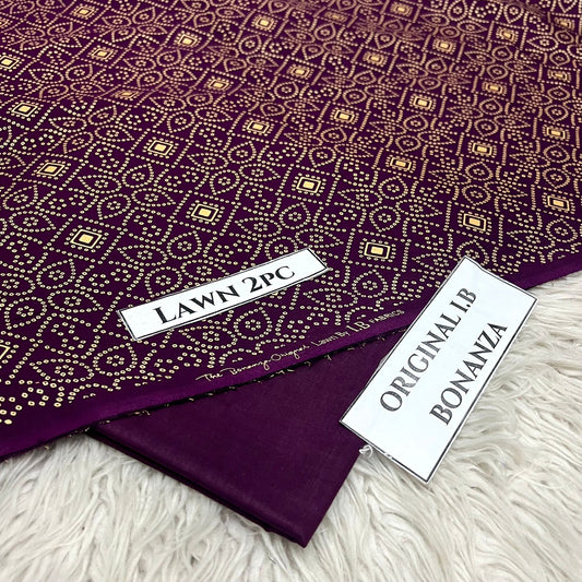 2Pc -  Unstitched Printed Lawn