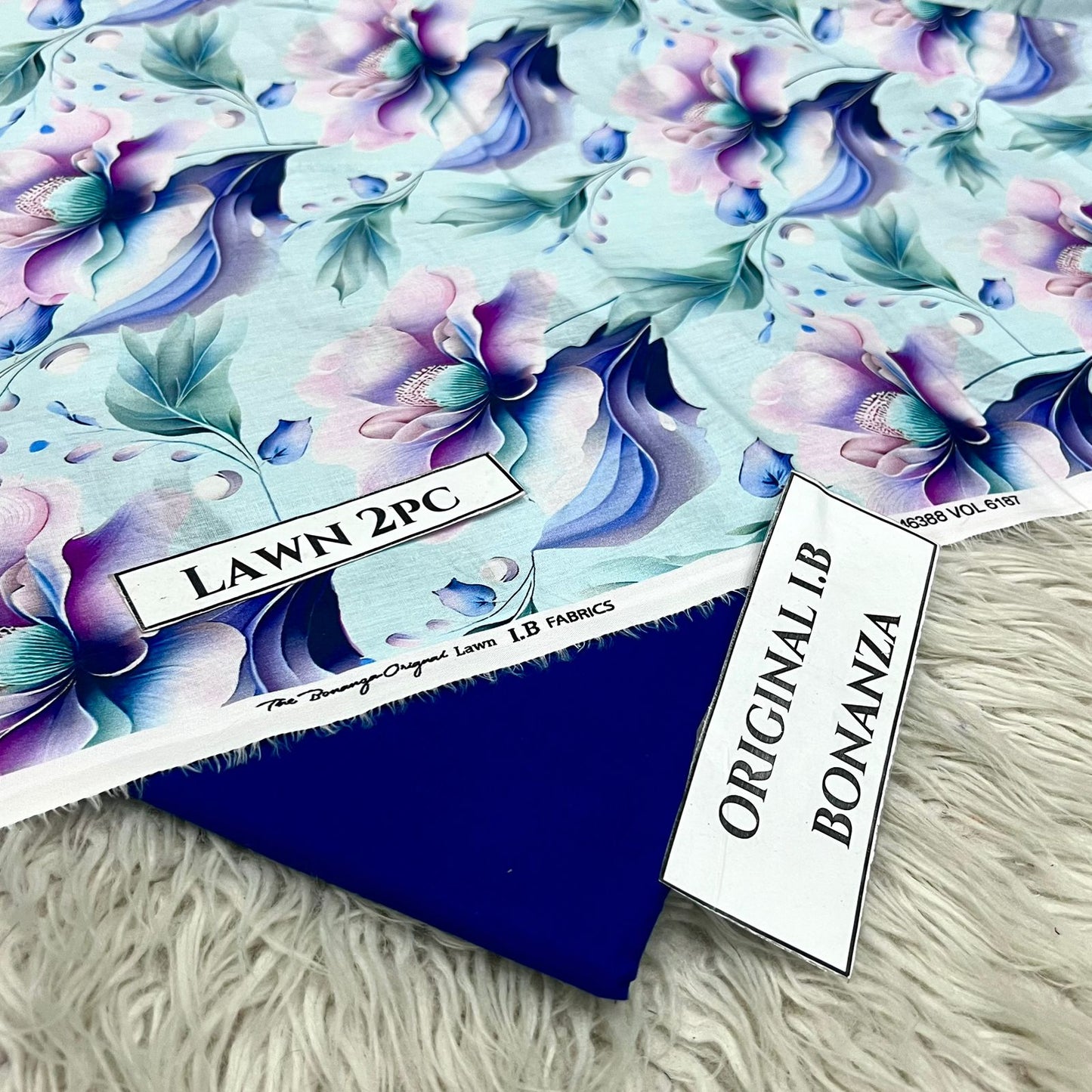2Pc -  Unstitched Printed Lawn