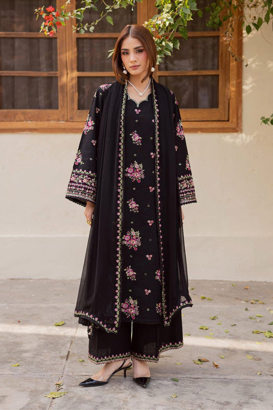 3Pc -  Unstitched EMB Lawn