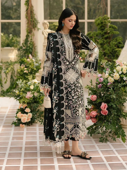 3Pc -  Unstitched EMB Lawn