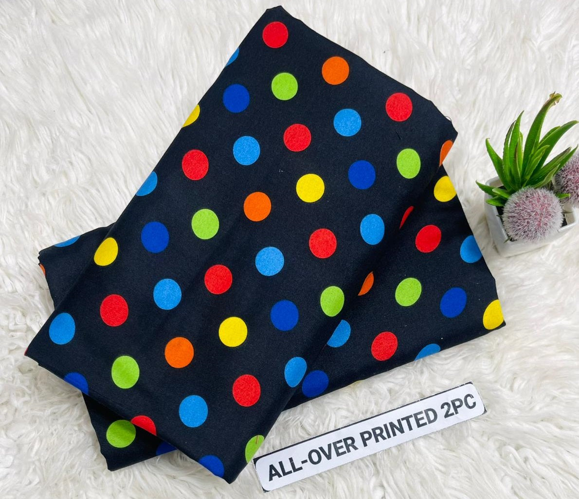 2Pc -  Unstitched Printed Cambric Cotton