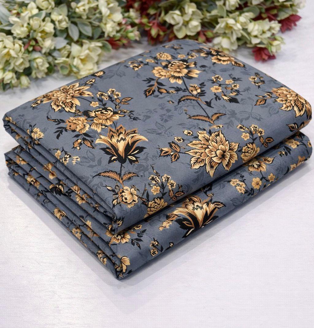 2Pc -  Unstitched Printed Cambric Cotton