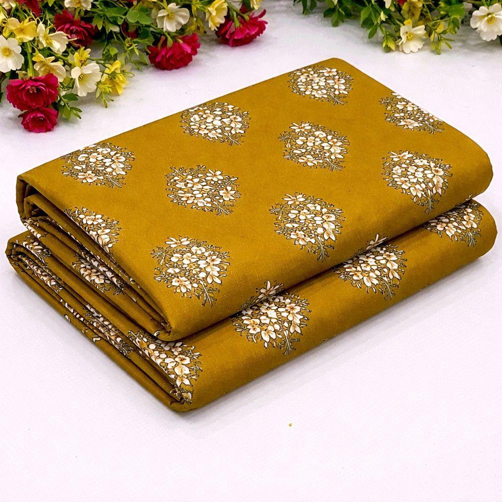 2Pc -  Unstitched Printed Cambric Cotton