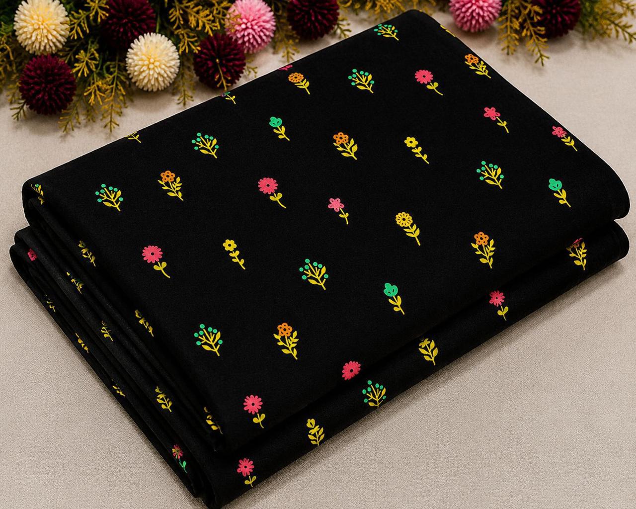 2Pc -  Unstitched Printed Cambric Cotton