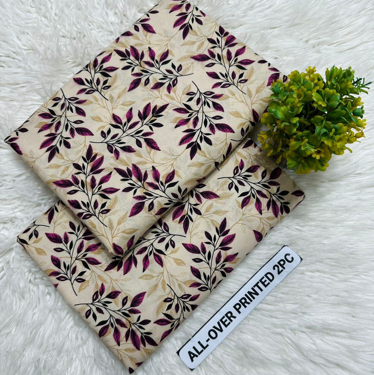 2Pc -  Unstitched Printed Cambric Cotton