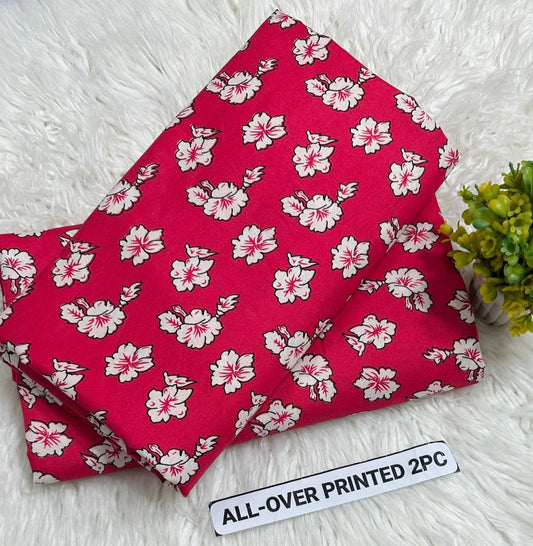 2Pc -  Unstitched Printed Cambric Cotton