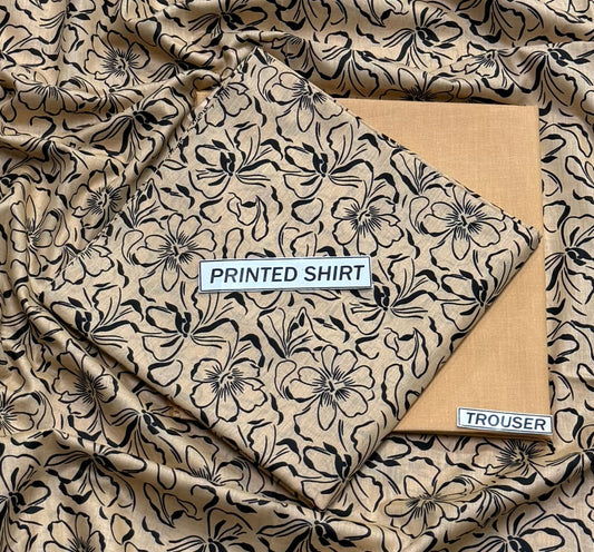 2Pc -  Unstitched Printed Lawn