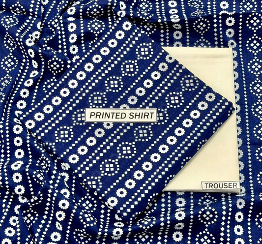 2Pc -  Unstitched Printed Lawn