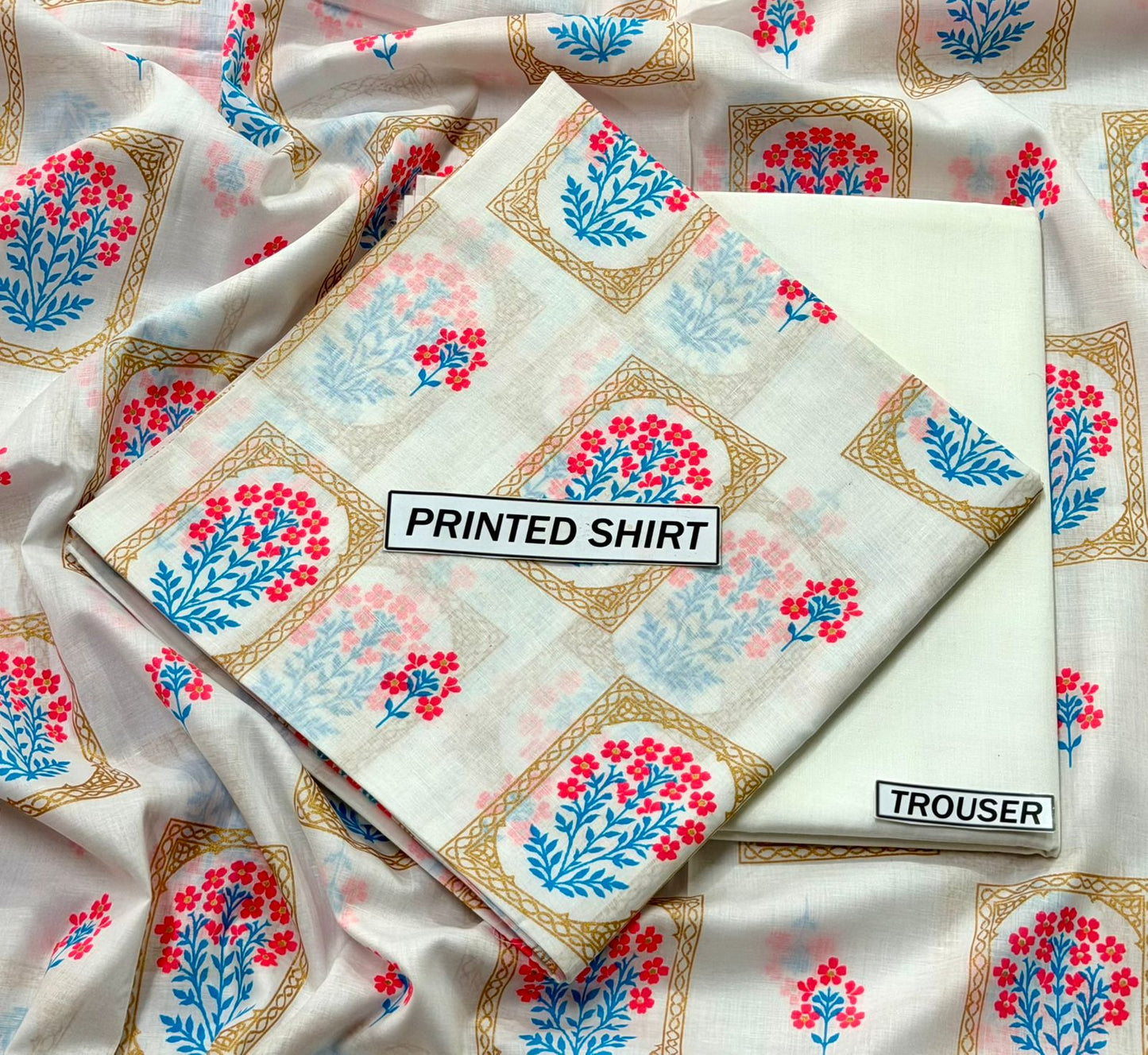 2Pc -  Unstitched Printed Lawn