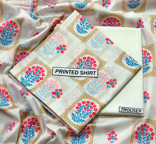 2Pc -  Unstitched Printed Lawn