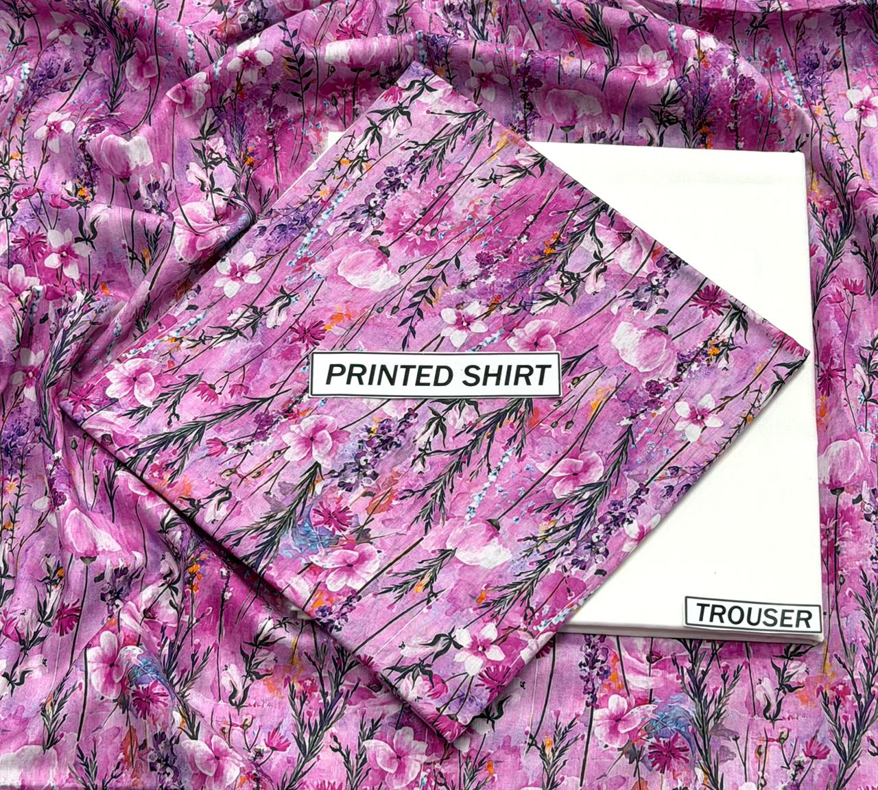 2Pc -  Unstitched Printed Lawn