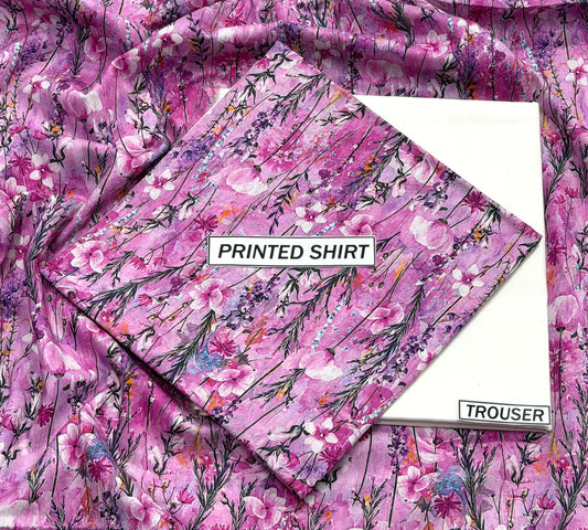 2Pc -  Unstitched Printed Lawn