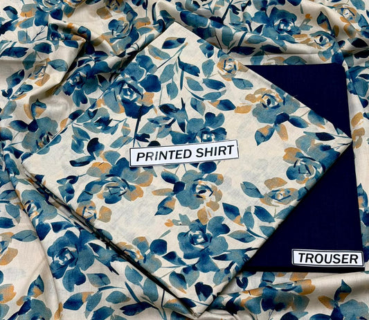 2Pc -  Unstitched Printed Lawn