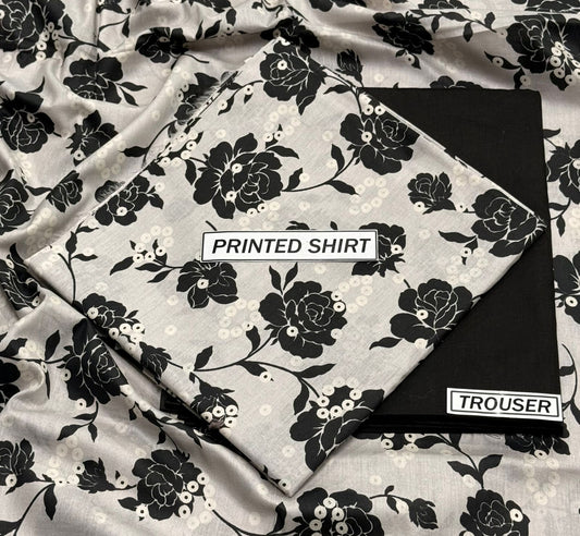 2Pc -  Unstitched Printed Lawn