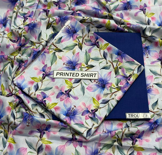 2Pc -  Unstitched Printed Lawn