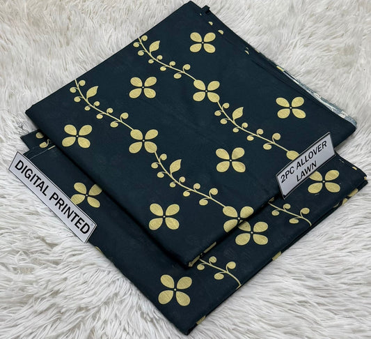 2Pc -  Unstitched Printed Lawn
