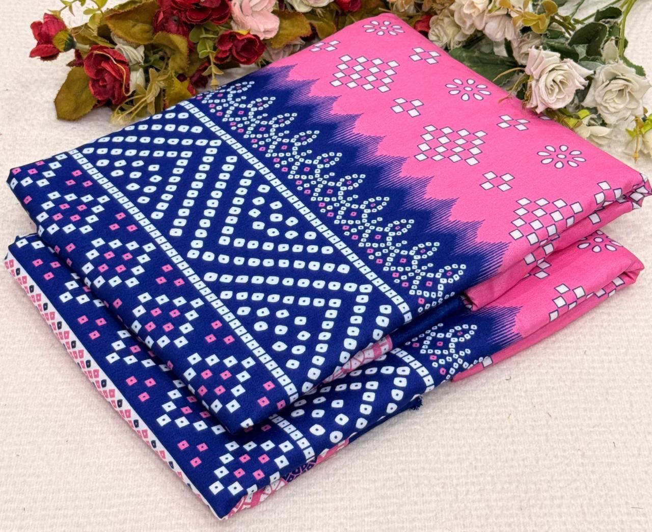 2Pc -  Unstitched Printed Cotton