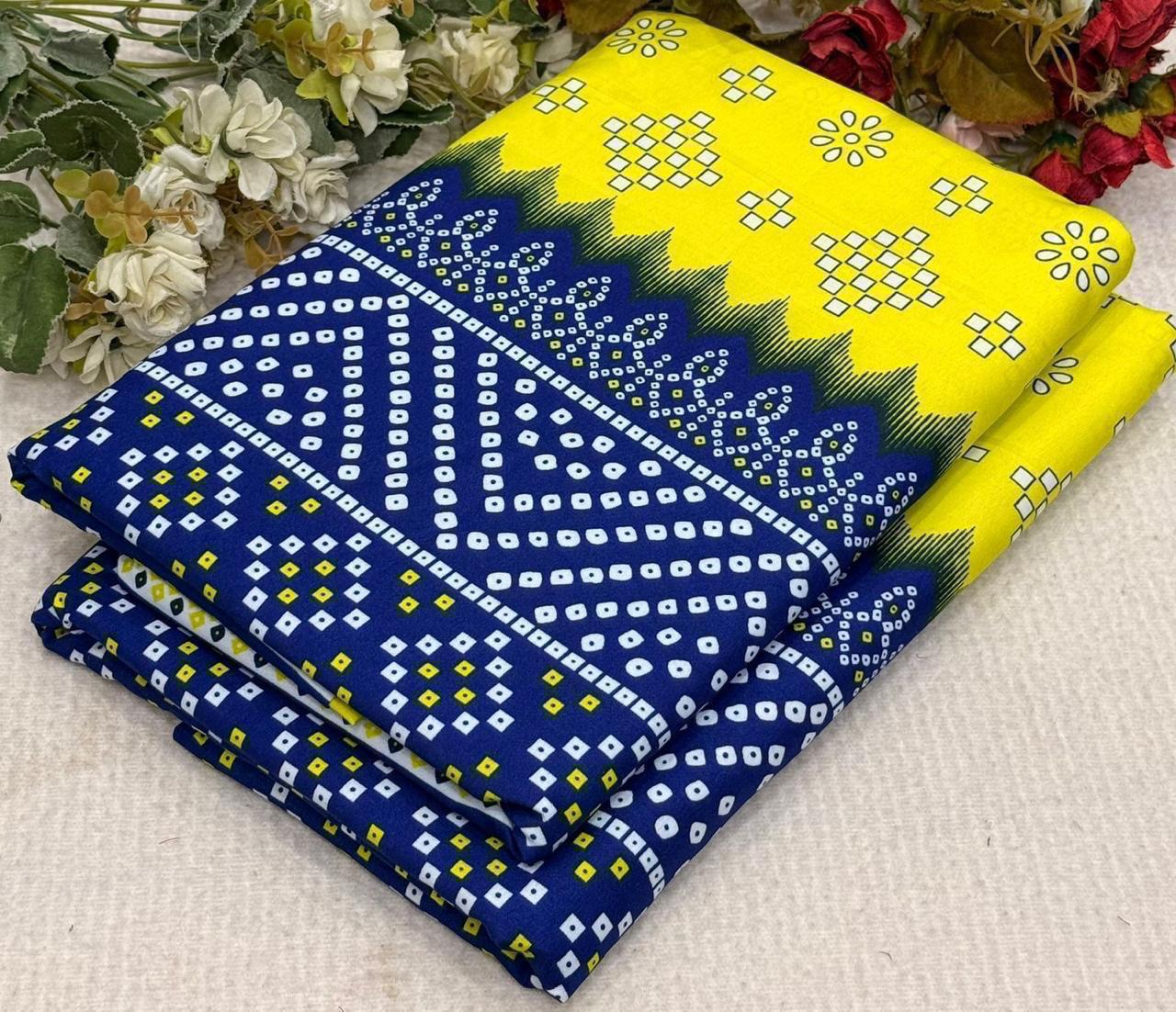 2Pc -  Unstitched Printed Cotton