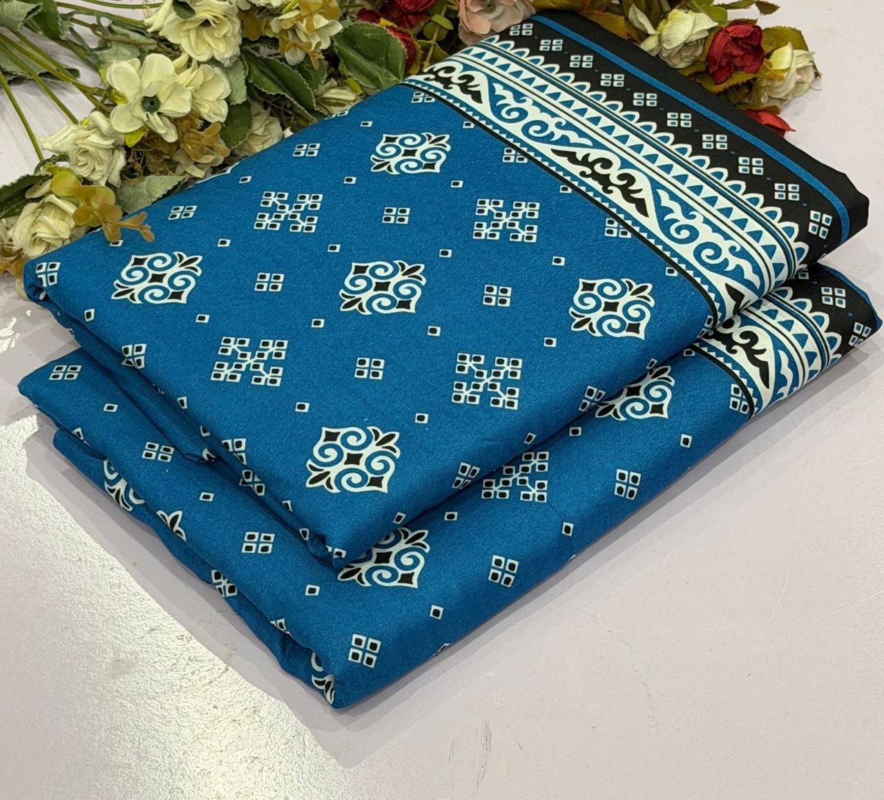 2Pc -  Unstitched Printed Cotton