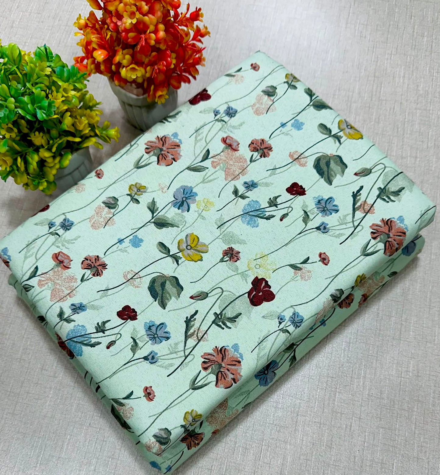 2Pc -  Unstitched Printed Cotton