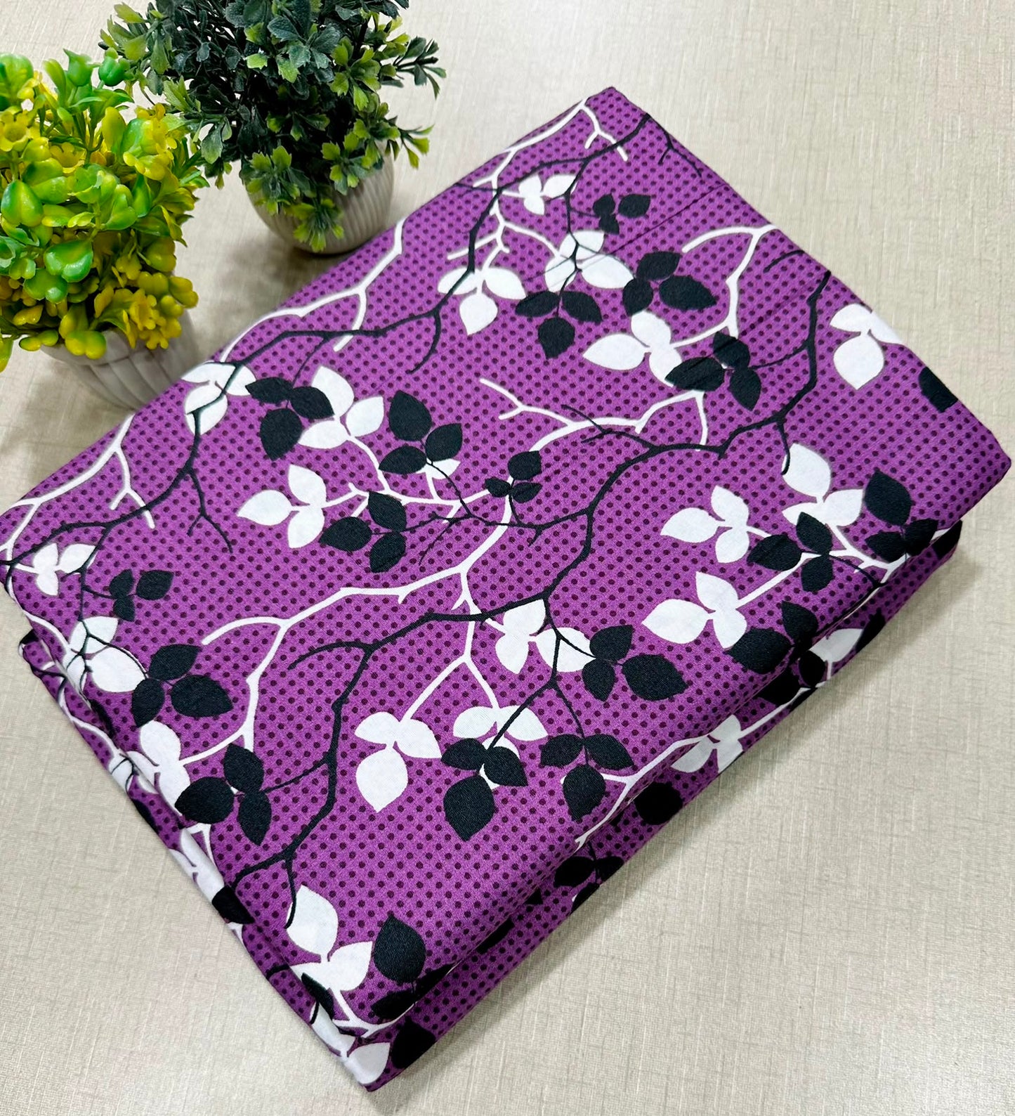 2Pc -  Unstitched Printed Cotton