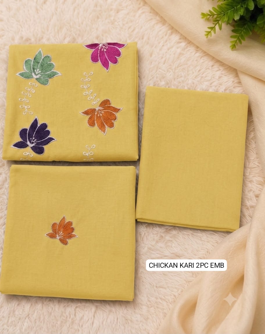 2Pc -  Unstitched EMB Lawn