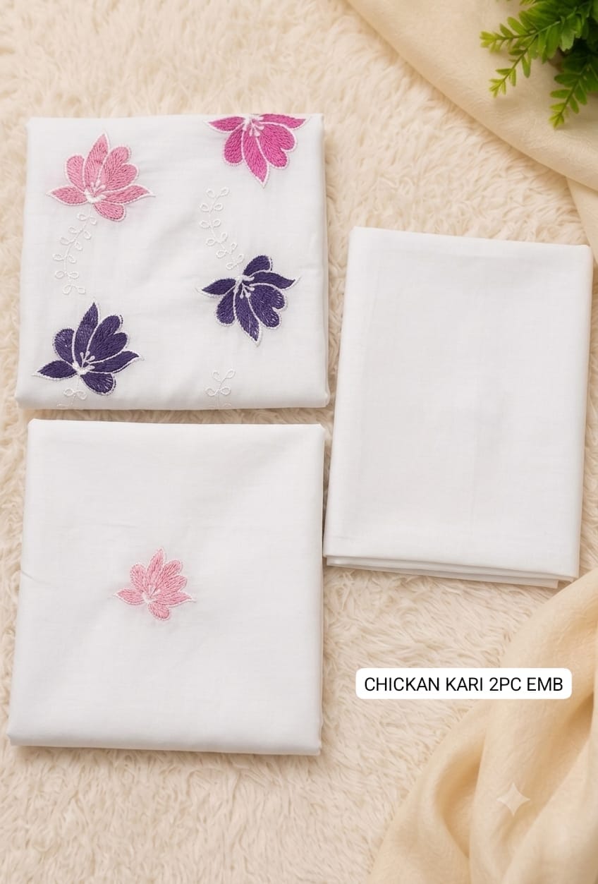 2Pc -  Unstitched EMB Lawn
