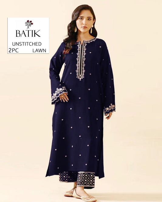 2Pc -  Unstitched EMB Lawn