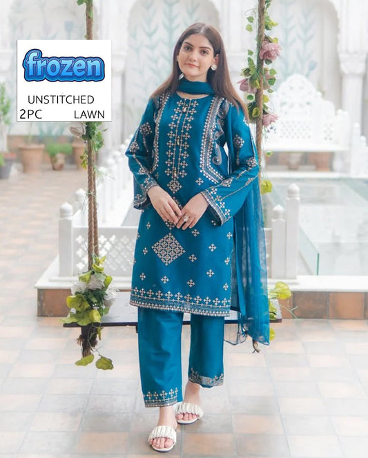 2Pc -  Unstitched EMB Lawn