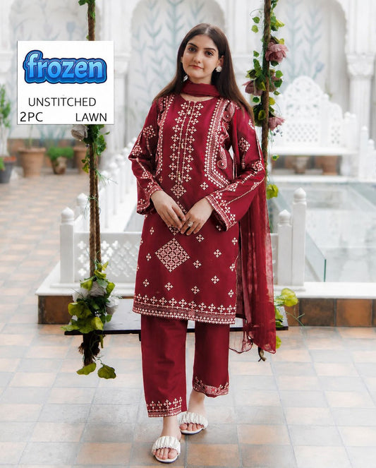 2Pc -  Unstitched EMB Lawn