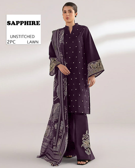2Pc -  Unstitched EMB Lawn
